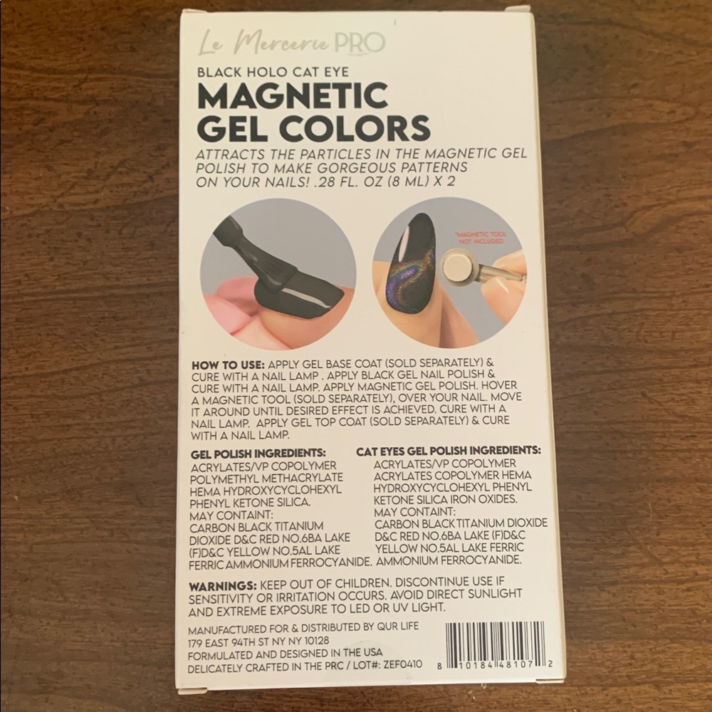 NWOT Le Mercerie PRO Black Holo Cat Eye Magnetic Gel Colors - Picture 6 of 6